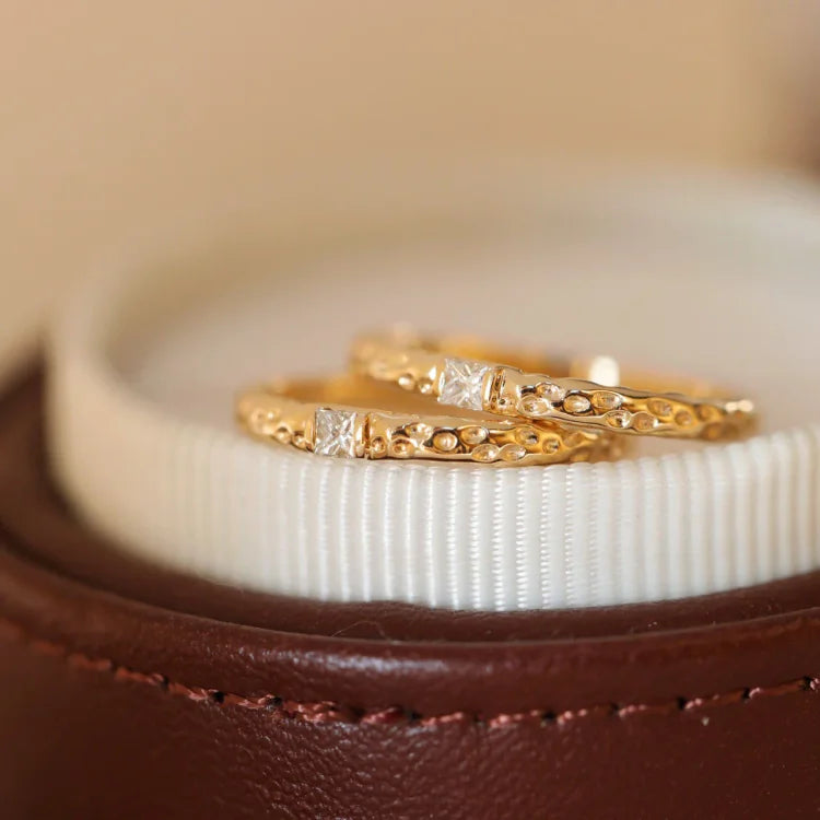 Gold Plated Sterling Silver Ring with Zirconia - Aurora-5-Nora Luxe