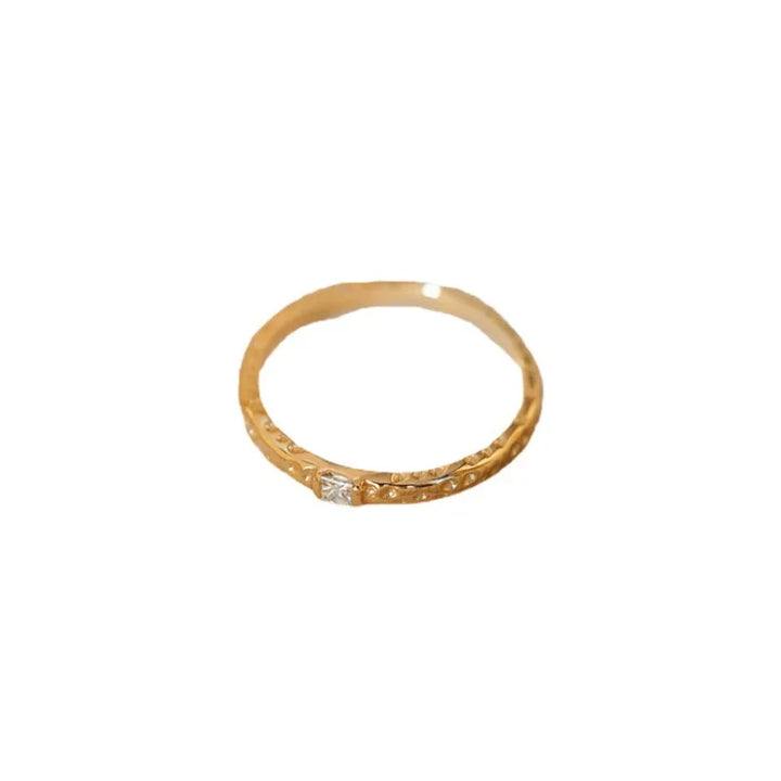 Gold Plated Sterling Silver Ring with Zirconia - Aurora-5-Nora Luxe