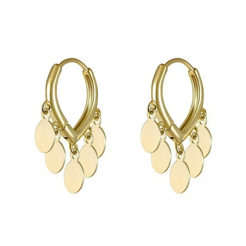 Golden Boho Hoop Earrings-GOLD-Nora Luxe