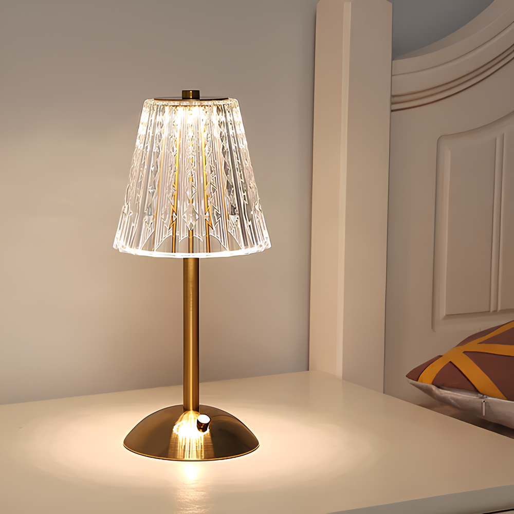 Golden Crystal Table Lamp - Aurora Luxe-Classic-Nora Luxe