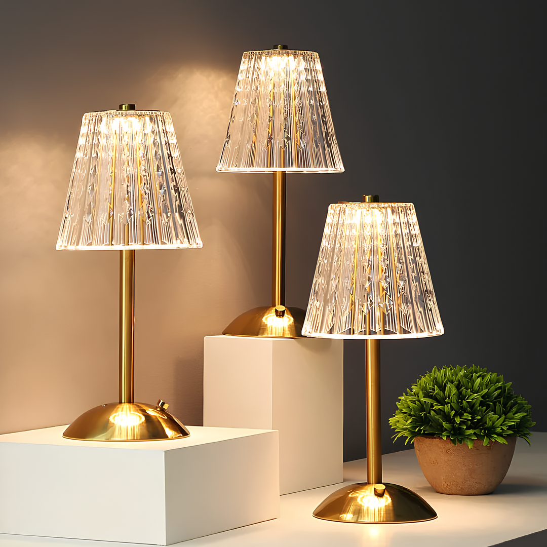 Golden Crystal Table Lamp - Aurora Luxe-Classic-Nora Luxe