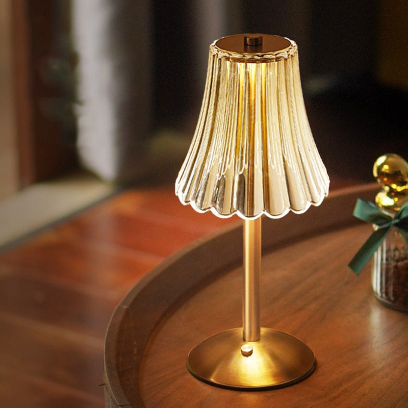 Golden Crystal Table Lamp - Aurora Luxe-Classic-Nora Luxe