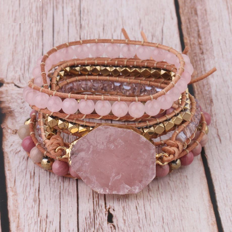 Golden Rose Quartz Bracelet - Amoria-Nora Luxe