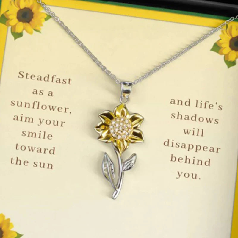 Golden Sunflower Necklace-Nora Luxe