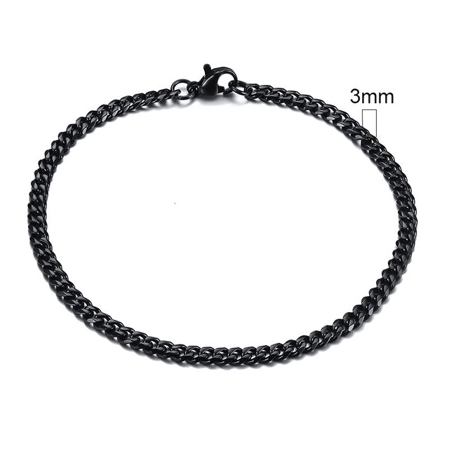 GRACE UNISEX CURB CHAIN BRACELET-.11CM Silver-18cm-Nora Luxe