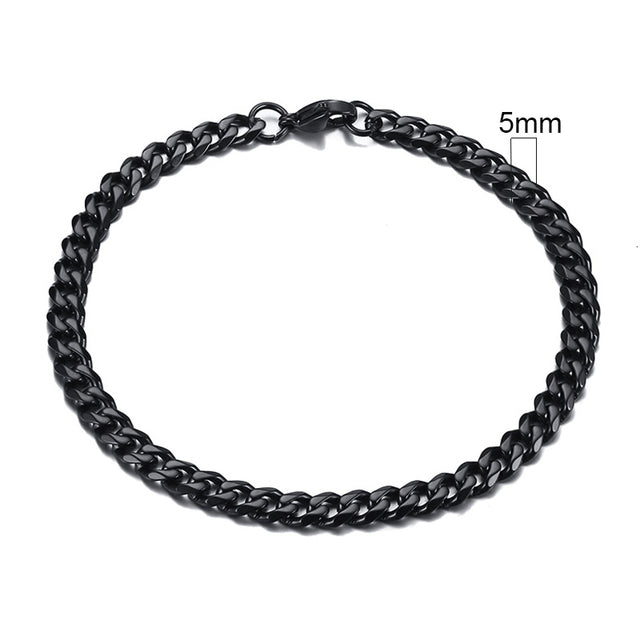 GRACE UNISEX CURB CHAIN BRACELET-.11CM Silver-18cm-Nora Luxe