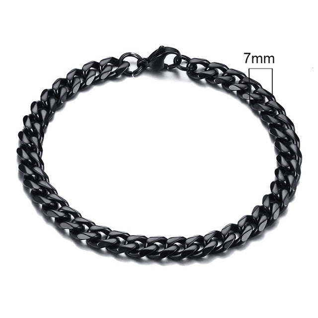 GRACE UNISEX CURB CHAIN BRACELET-.11CM Silver-18cm-Nora Luxe