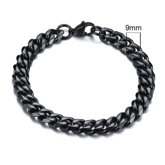 GRACE UNISEX CURB CHAIN BRACELET-.11CM Silver-18cm-Nora Luxe