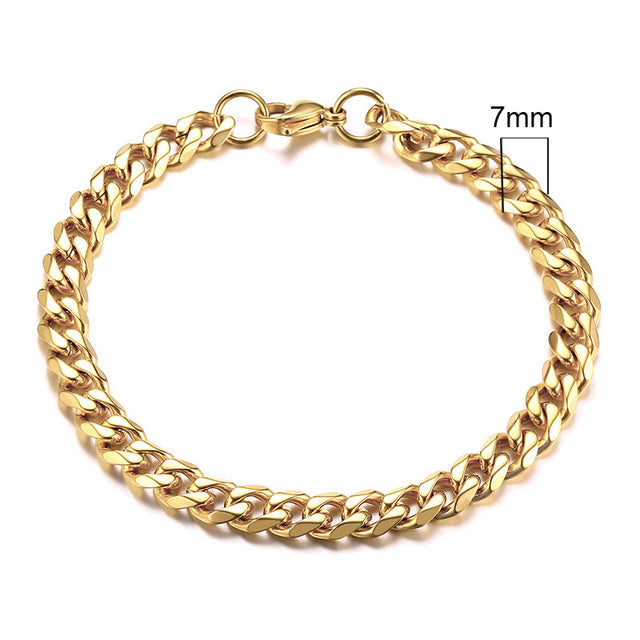 GRACE UNISEX CURB CHAIN BRACELET-.11CM Silver-18cm-Nora Luxe