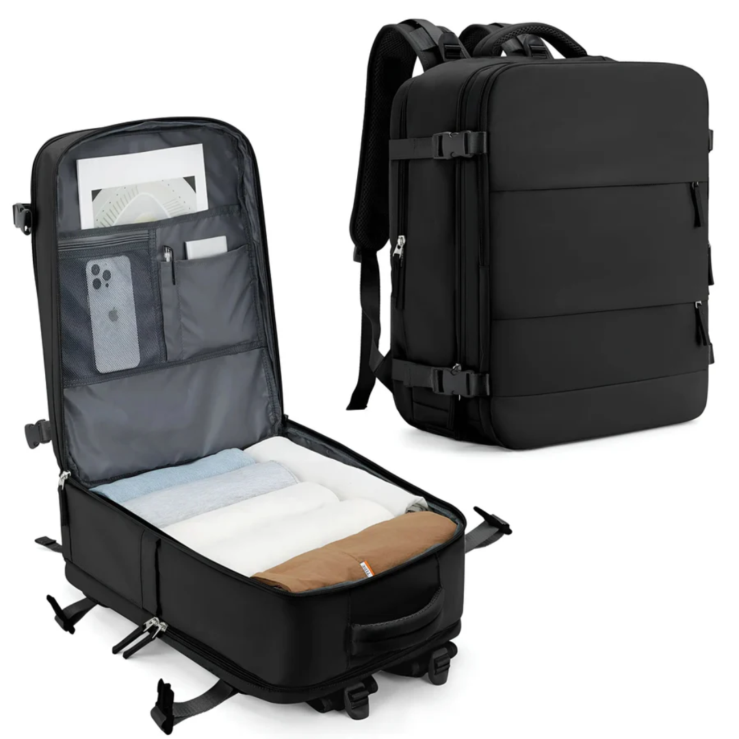 Hand luggage suitcase with Spacious Capacity - TravelMate-Black-Nora Luxe