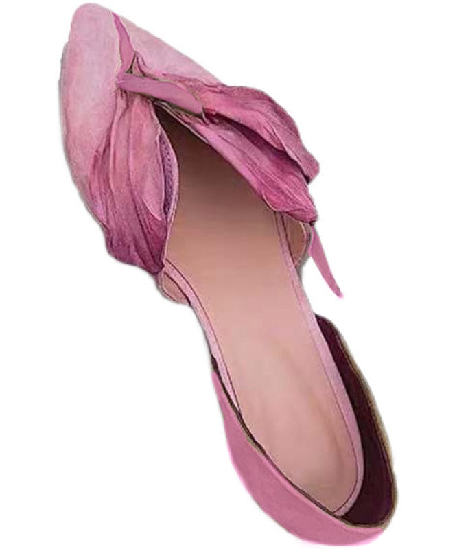 Handcrafted lace ballerinas with rose blossoms – Odette-Pink-3.5-Nora Luxe