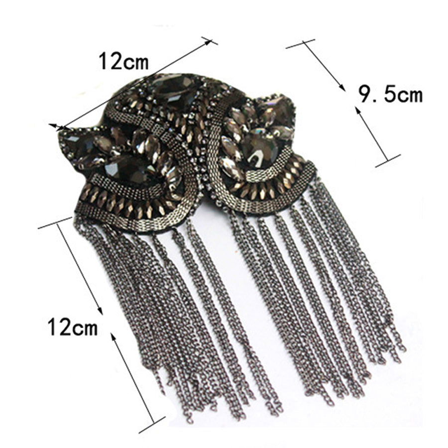 Handcrafted Rhinestone Shoulder Necklace | Fashion Tassel Accessory-Luxury Gold-Nora Luxe