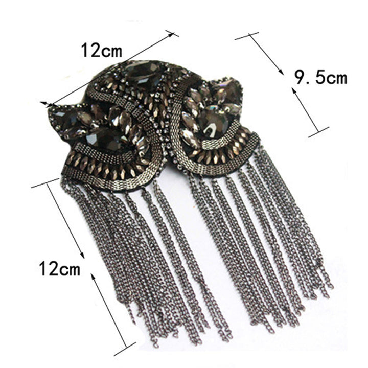 Handcrafted Rhinestone Shoulder Necklace | Fashion Tassel Accessory-Luxury Gold-Nora Luxe