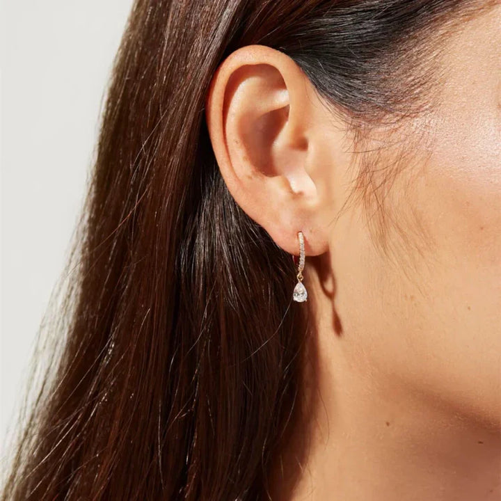 Handmade 14K Gold-Plated Zirconia Earrings - Valerie-Nora Luxe