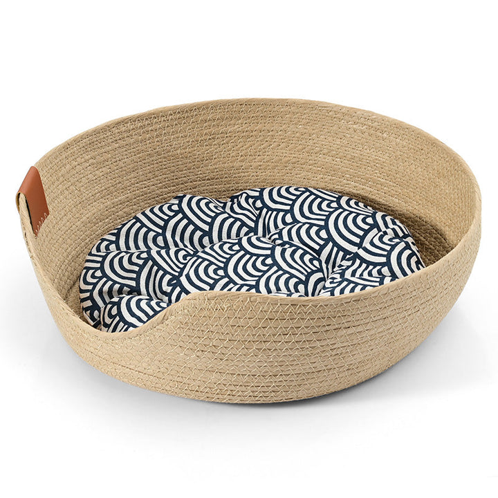 Handmade Comfortable Bed for Cats - LuxeSnooze-Bowl + black cot-S-Nora Luxe