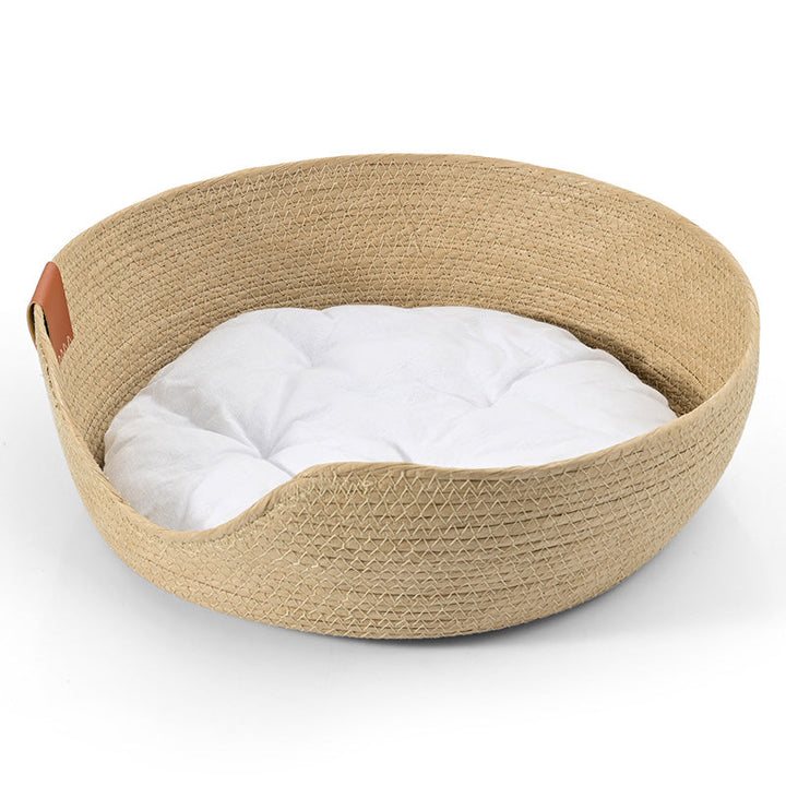 Handmade Comfortable Bed for Cats - LuxeSnooze-Cradle + white bed-S-Nora Luxe