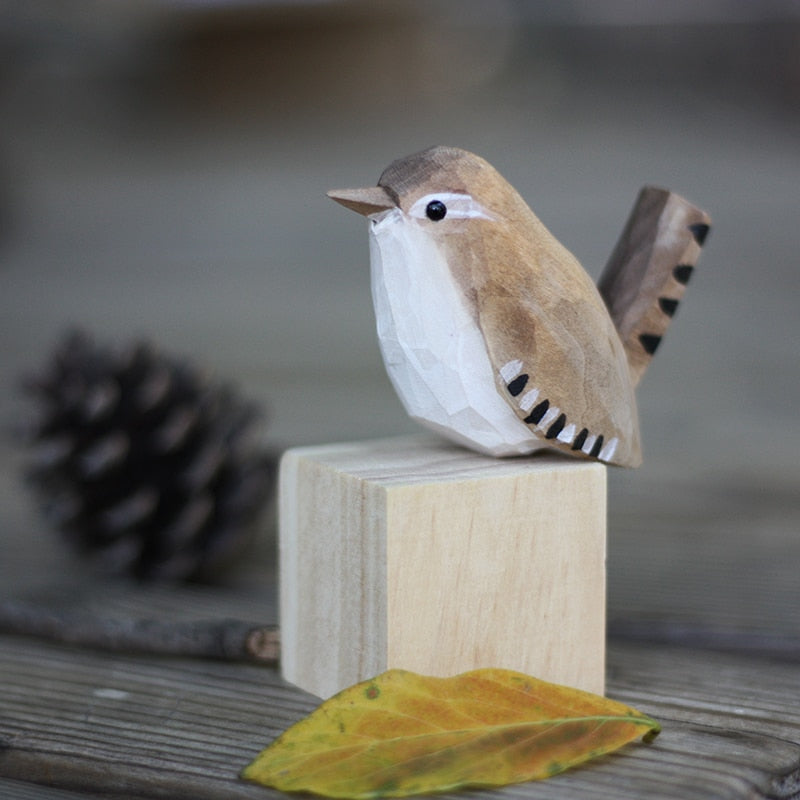 Handmade Wooden Birds - AuriBirds-Winter king-Nora Luxe