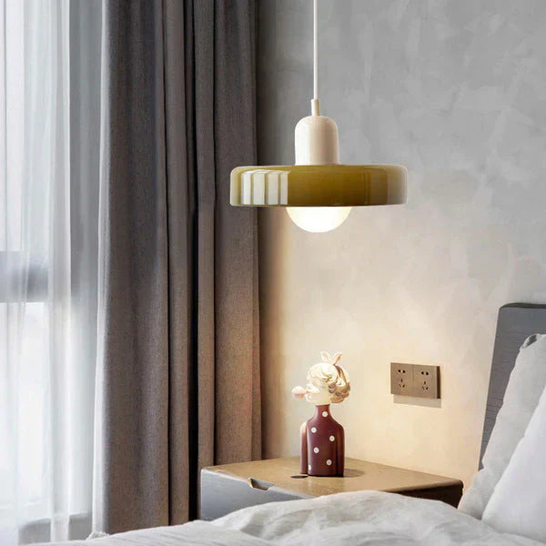 Hanging Ceiling Lamp - NordicLuxe-Olive green-Yellow-9.84" x 7.09"-Nora Luxe