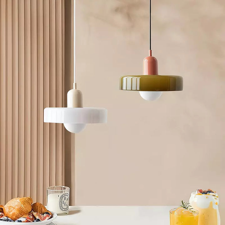 Hanging Ceiling Lamp - NordicLuxe-White-Red-9.84" x 7.09"-Nora Luxe