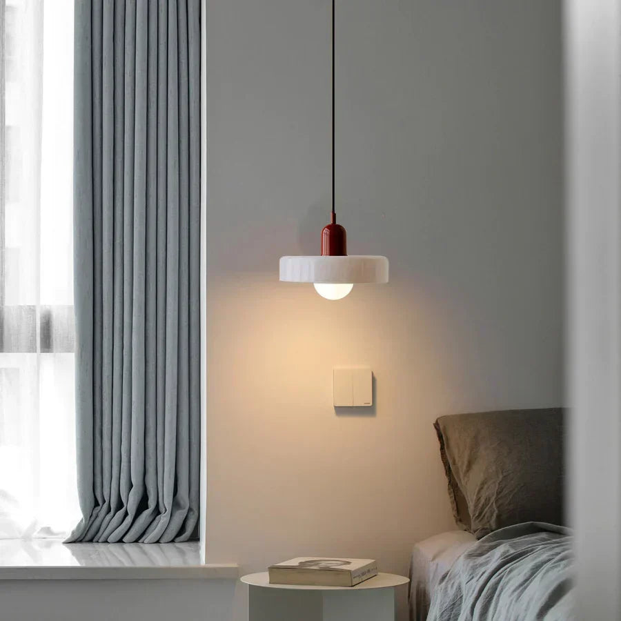 Hanging Ceiling Lamp - NordicLuxe-White-Red-9.84" x 7.09"-Nora Luxe