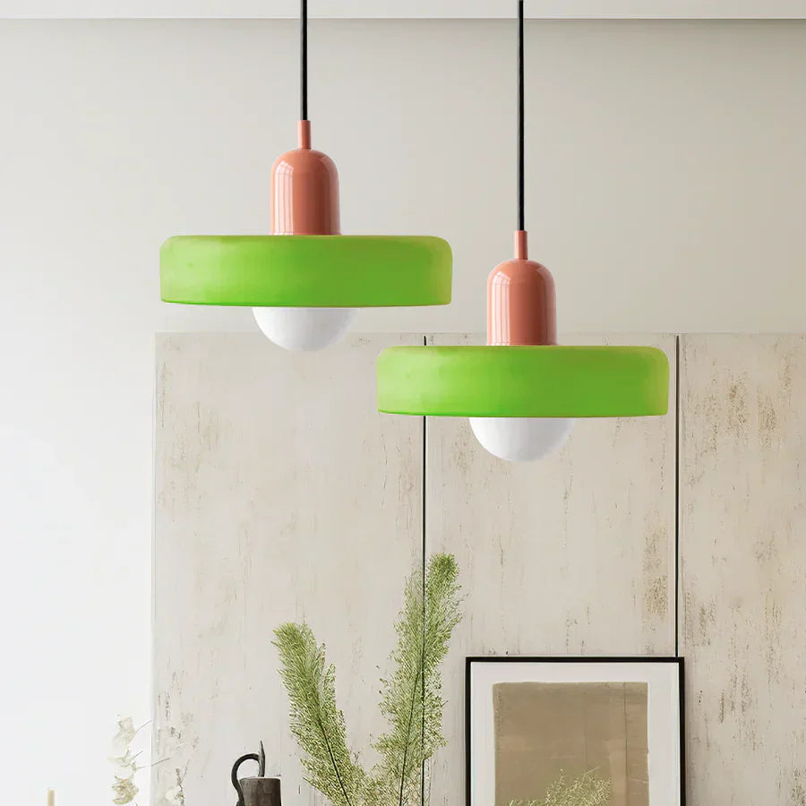 Hanging Ceiling Lamp - NordicLuxe-White-Red-9.84" x 7.09"-Nora Luxe
