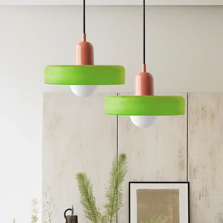 Hanging Ceiling Lamp - NordicLuxe-White-Red-9.84" x 7.09"-Nora Luxe
