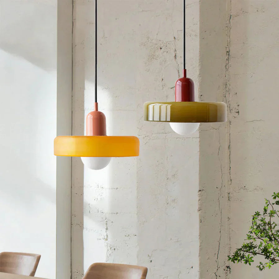 Hanging Ceiling Lamp - NordicLuxe-Yellow-Red-9.84" x 7.09"-Nora Luxe