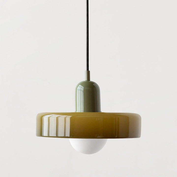 Hanging Lamp of Colored Glass - BauLume-Green-Green-9.8 × 7.1 inches-Nora Luxe