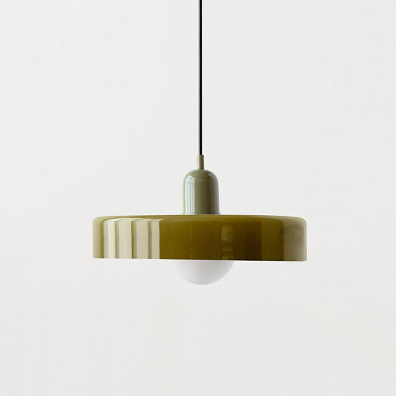 Hanging Lamp of Colored Glass - BauLume-Green-Red-9.8 × 7.1 inches-Nora Luxe