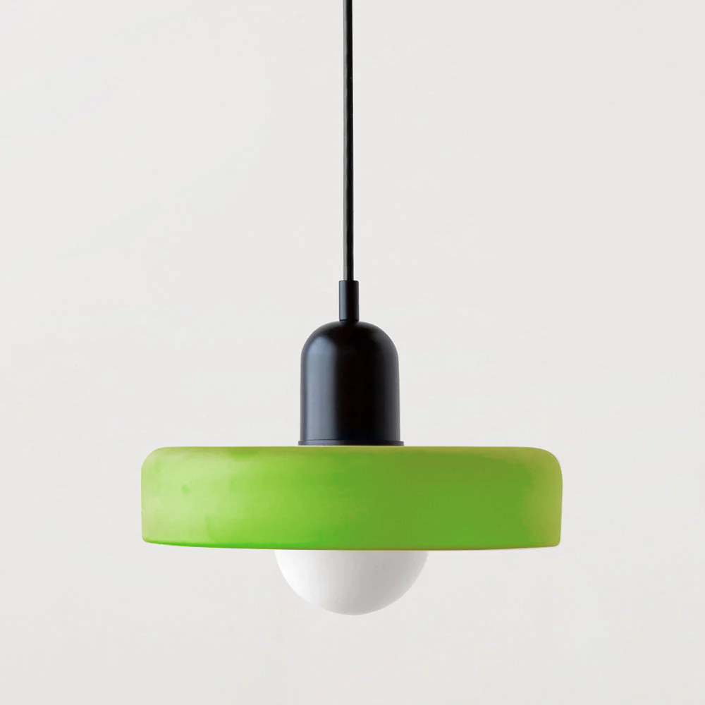 Hanging Lamp of Colored Glass - BauLume-Green-Red-9.8 × 7.1 inches-Nora Luxe