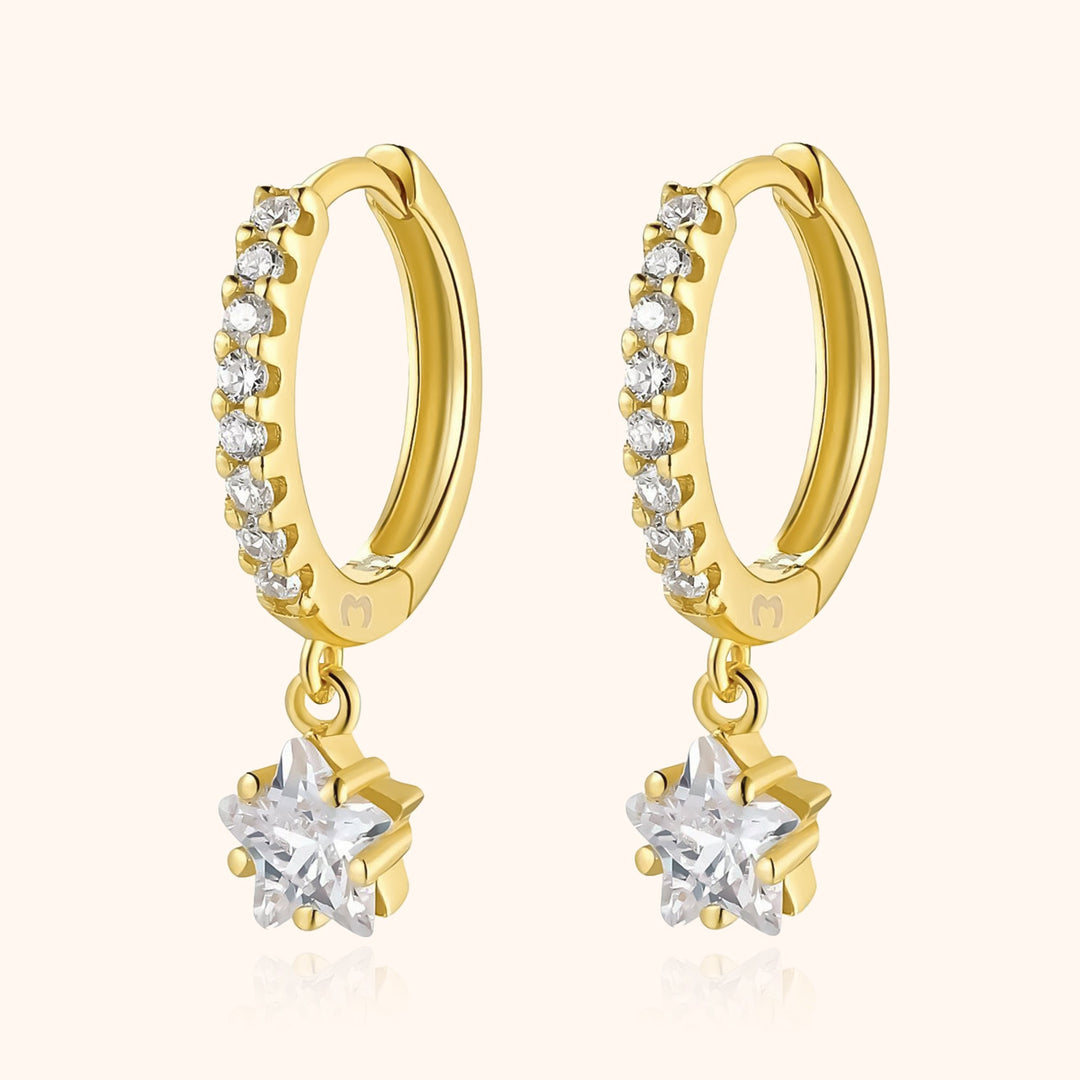 Hanging Star Earrings - Lyra-Gold-Nora Luxe