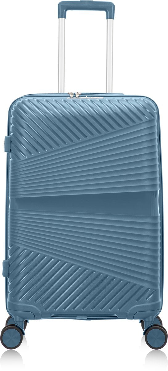 Hard Shell Blue Suitcase – Amalfi-M (65 L)-Nora Luxe
