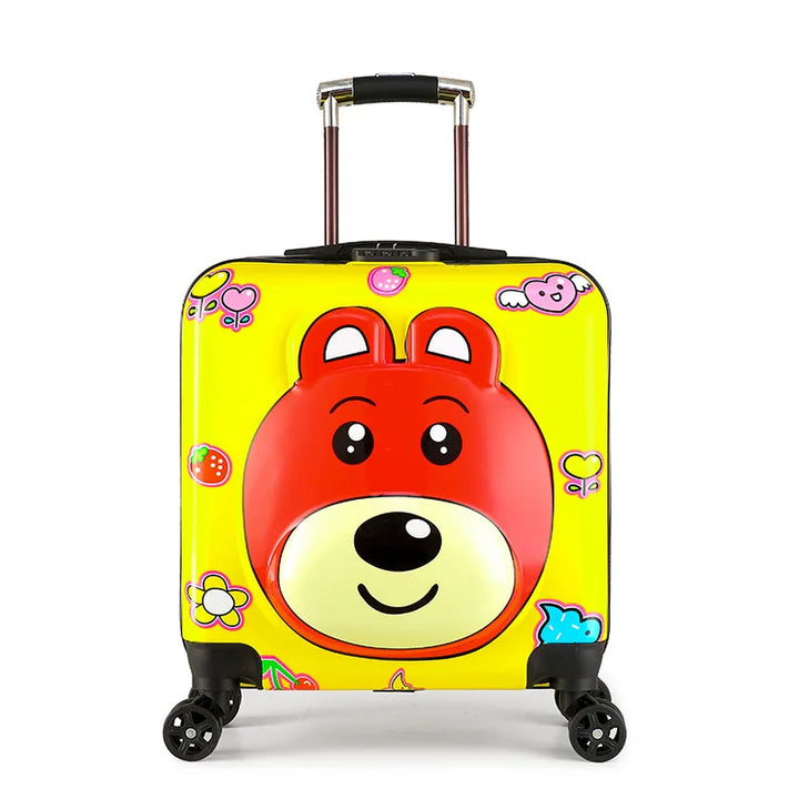 Hard-shell children's suitcase – Seoul-Yellow Bear-Nora Luxe