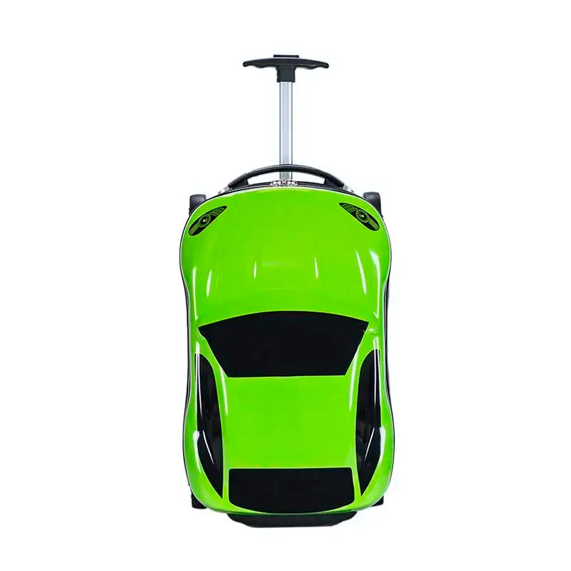 Hard-shell children's suitcase with car design – Turin-Green-Nora Luxe