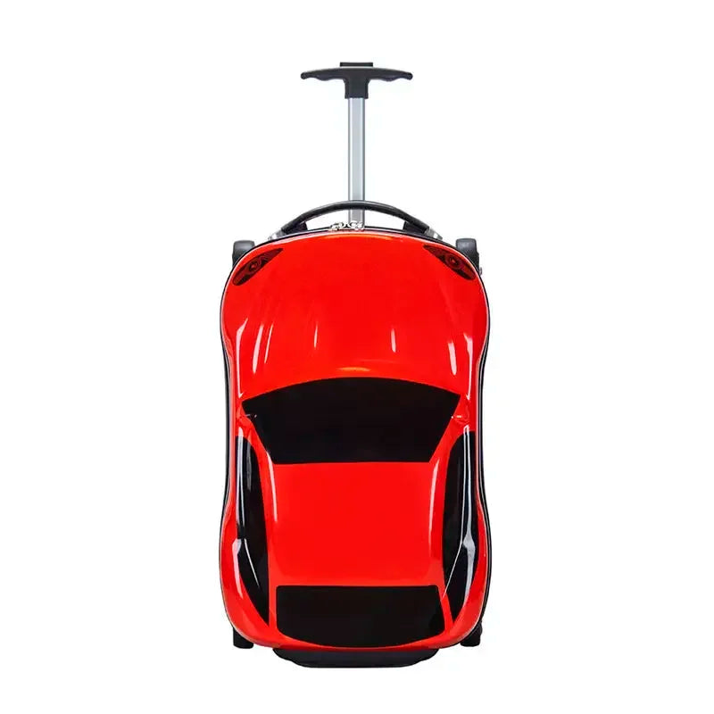 Hard-shell children's suitcase with car design – Turin-Red-Nora Luxe