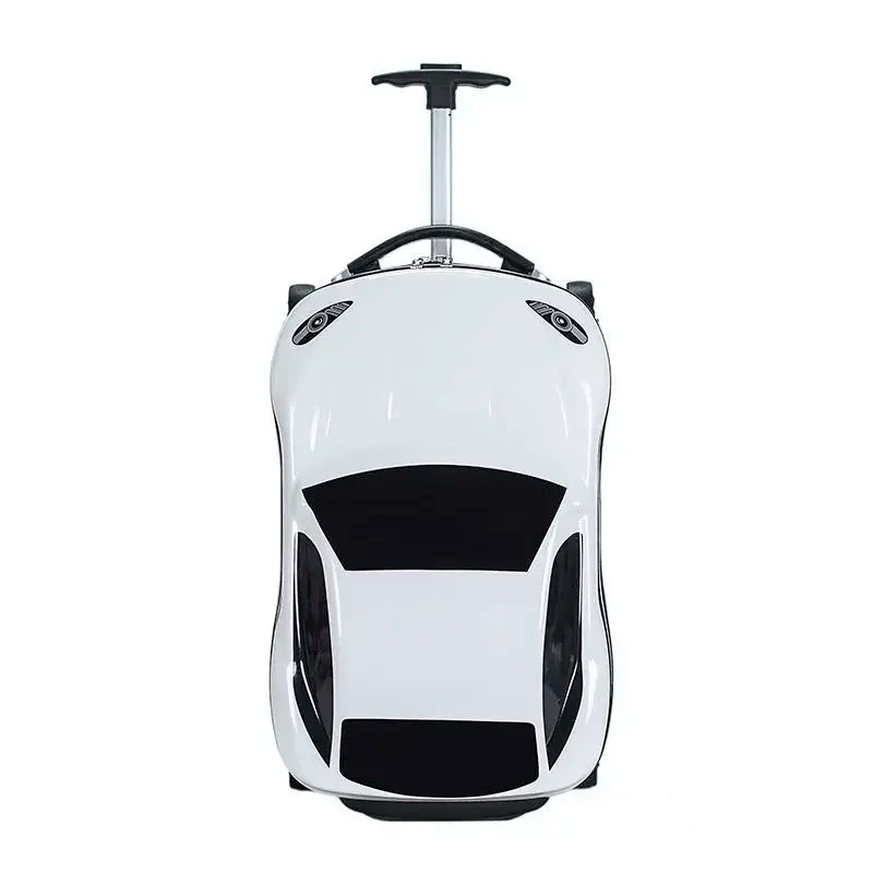 Hard-shell children's suitcase with car design – Turin-White-Nora Luxe