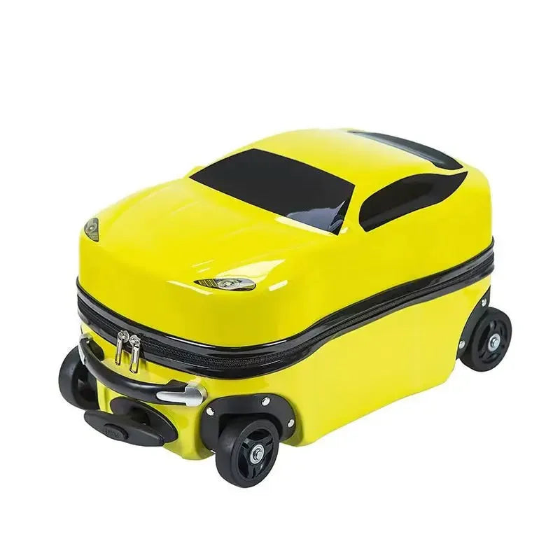 Hard-shell children's suitcase with car design – Turin-Yellow-Nora Luxe