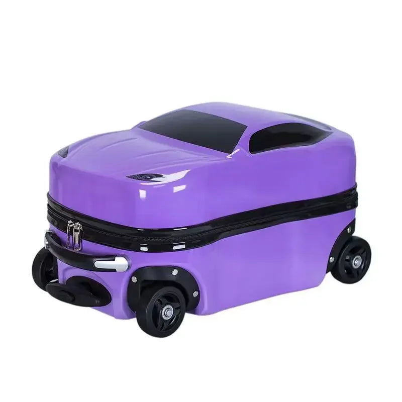 Hard-shell children's suitcase with car design – Turin-Yellow-Nora Luxe
