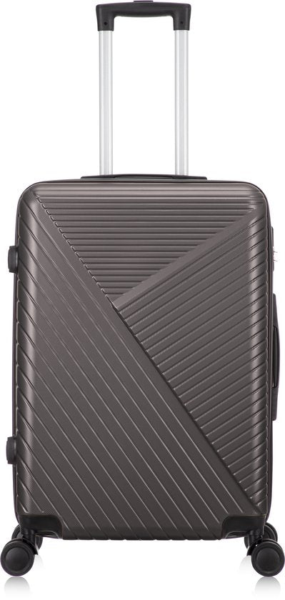 Hard-shell suitcase – Cordoba-Gray-M (63L)-Nora Luxe