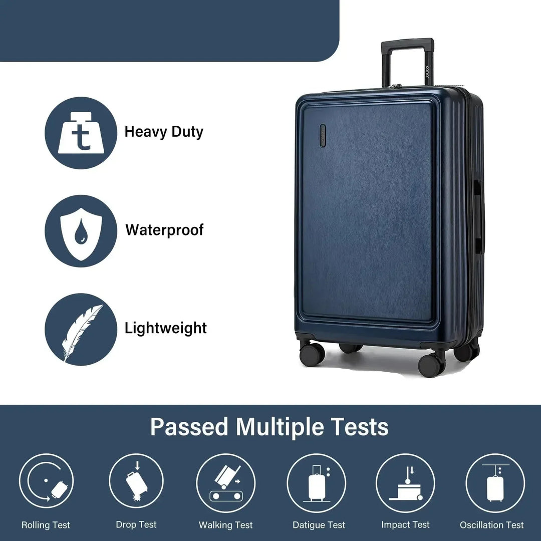 Hard-shell suitcase – Denver-Blue-S (40 L)-Nora Luxe