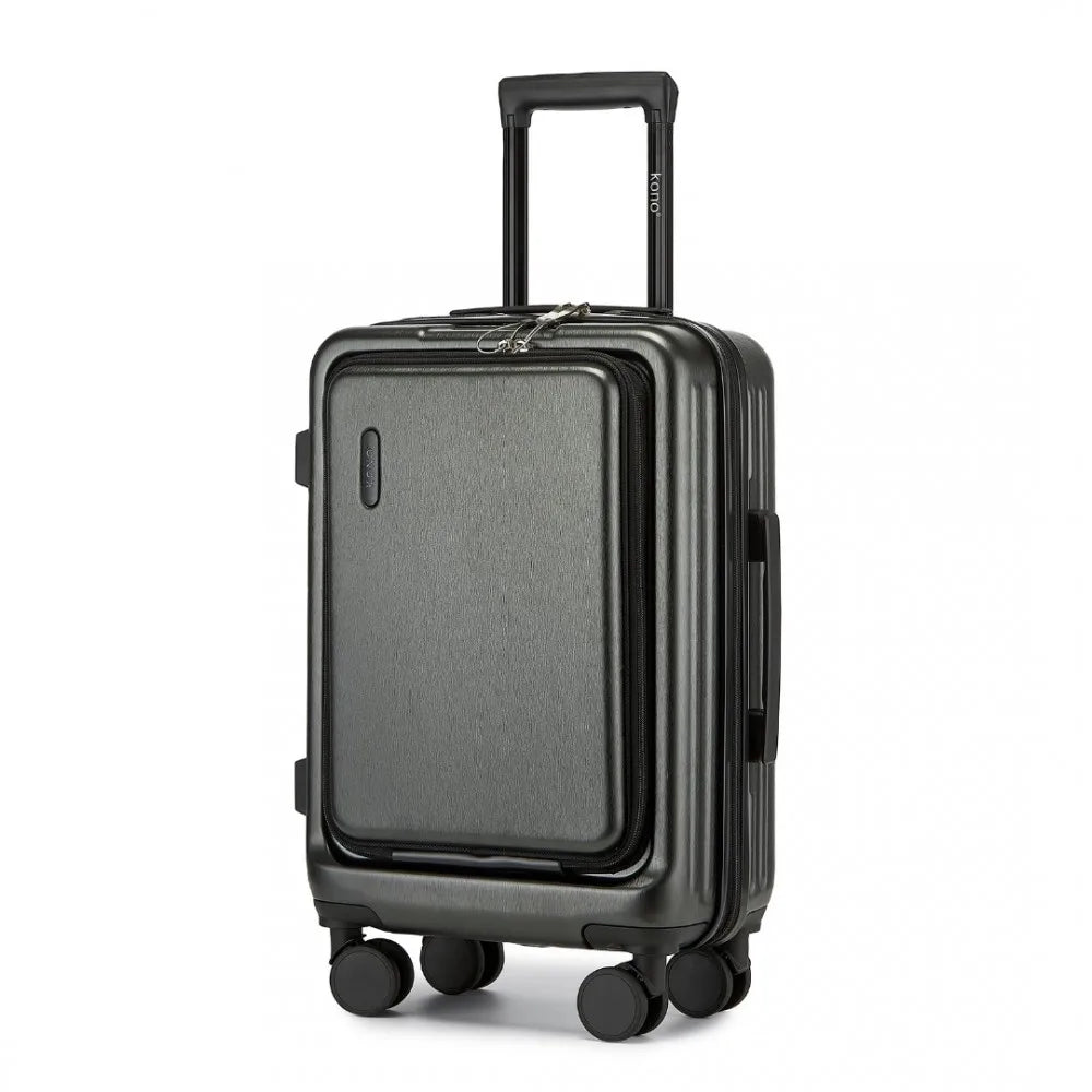 Hard-shell suitcase – Denver-Gray-S (40 L)-Nora Luxe