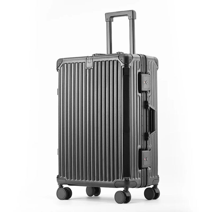 Hard-shell suitcase with aluminum frame – Tallinn-Black-S (48 L)-Nora Luxe