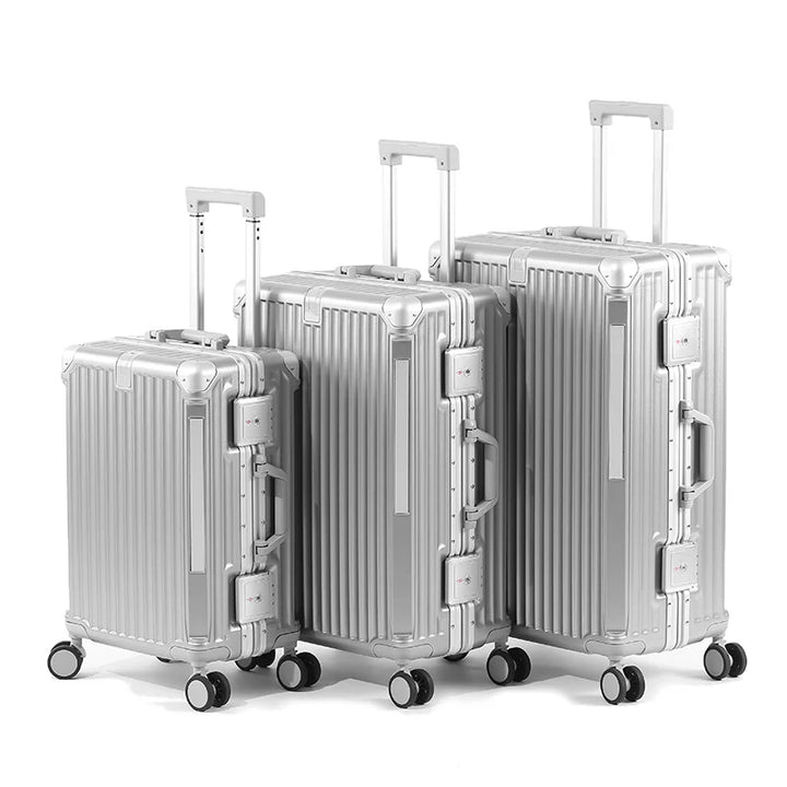Hard-shell suitcase with aluminum frame – Tallinn-Red-S (48 L)-Nora Luxe