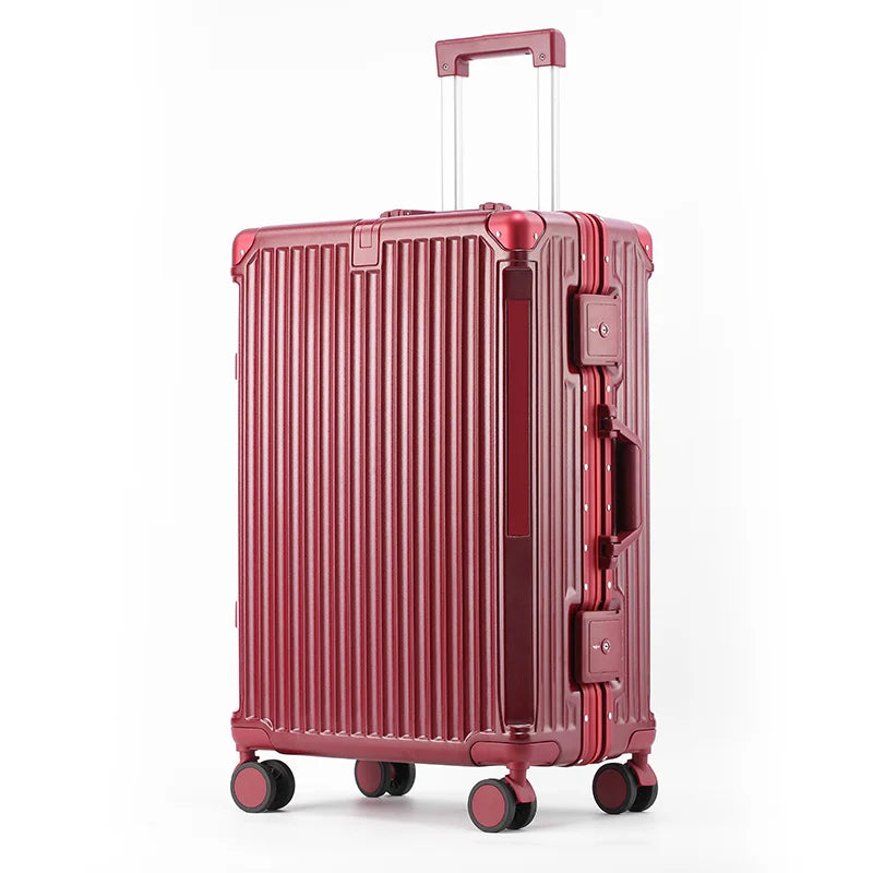 Hard-shell suitcase with aluminum frame – Tallinn-Red-S (48 L)-Nora Luxe
