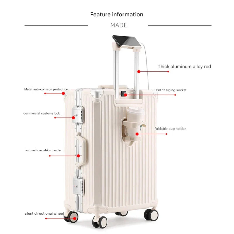 Hard-shell suitcase with aluminum frame – Tallinn-Red-S (48 L)-Nora Luxe