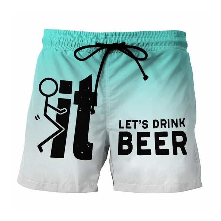 Hawaii Men's Swim Shorts with Elastic Waistband – Fabio-Green-2XS-Nora Luxe