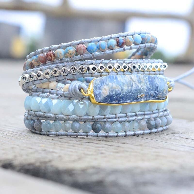 Healing Blue Topaz Wrap Bracelet - Aurina-Nora Luxe