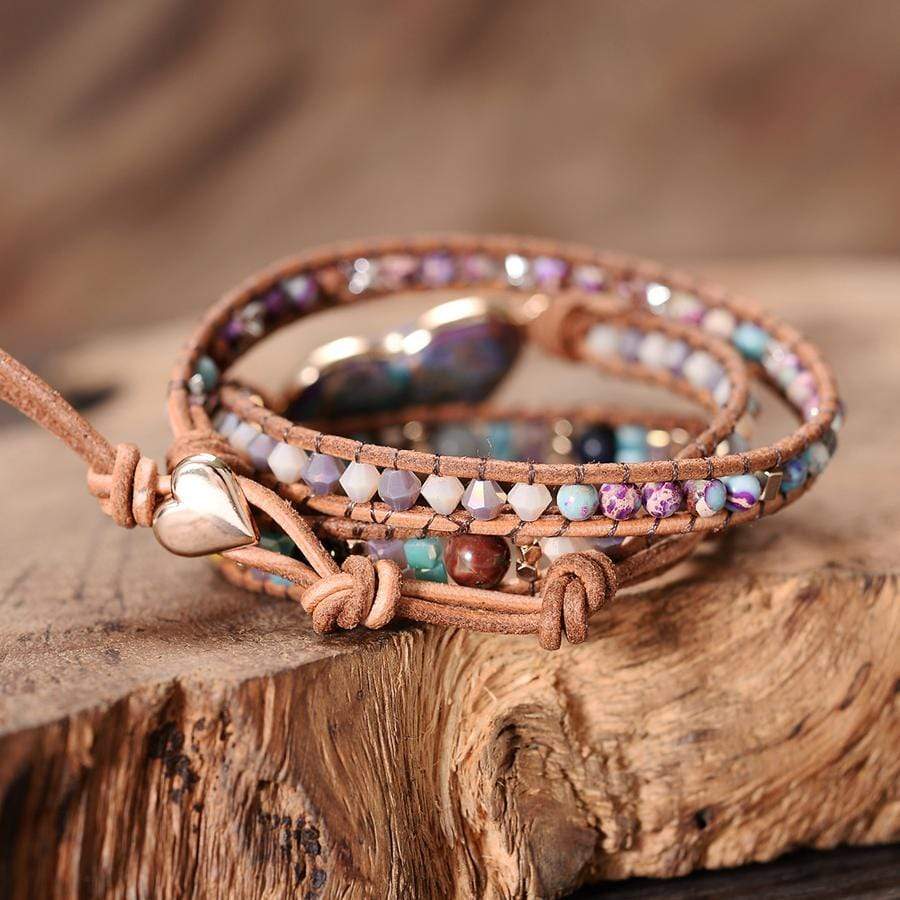 Healing Jasper Heart Wrap Bracelet - Amaris-Nora Luxe