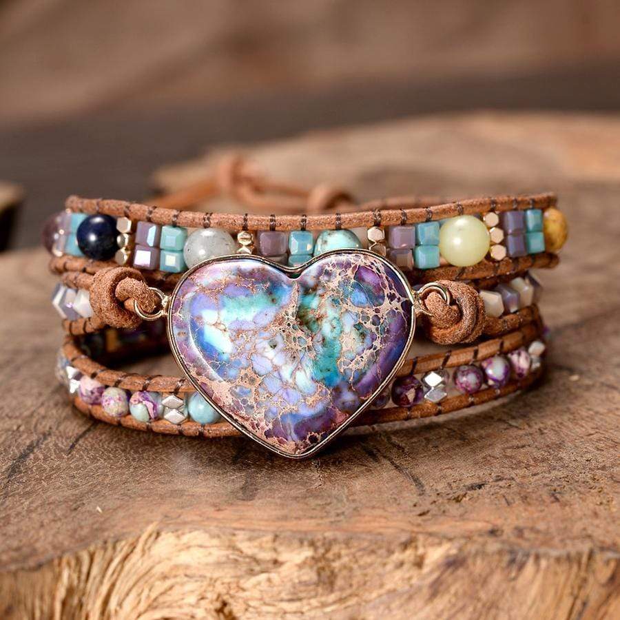Healing Jasper Heart Wrap Bracelet - Amaris-Nora Luxe