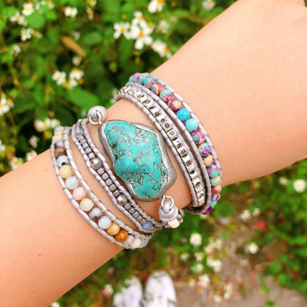 Healing Turquoise Wrap Bracelet - Amara-Nora Luxe